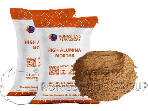 Aluminum silicate refractory mortar includes high alumina refractory mortar