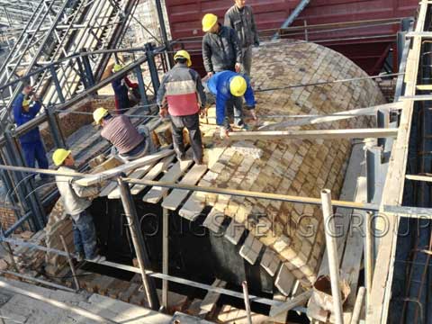 Construction of Refractory Bricks Lining of Furnace